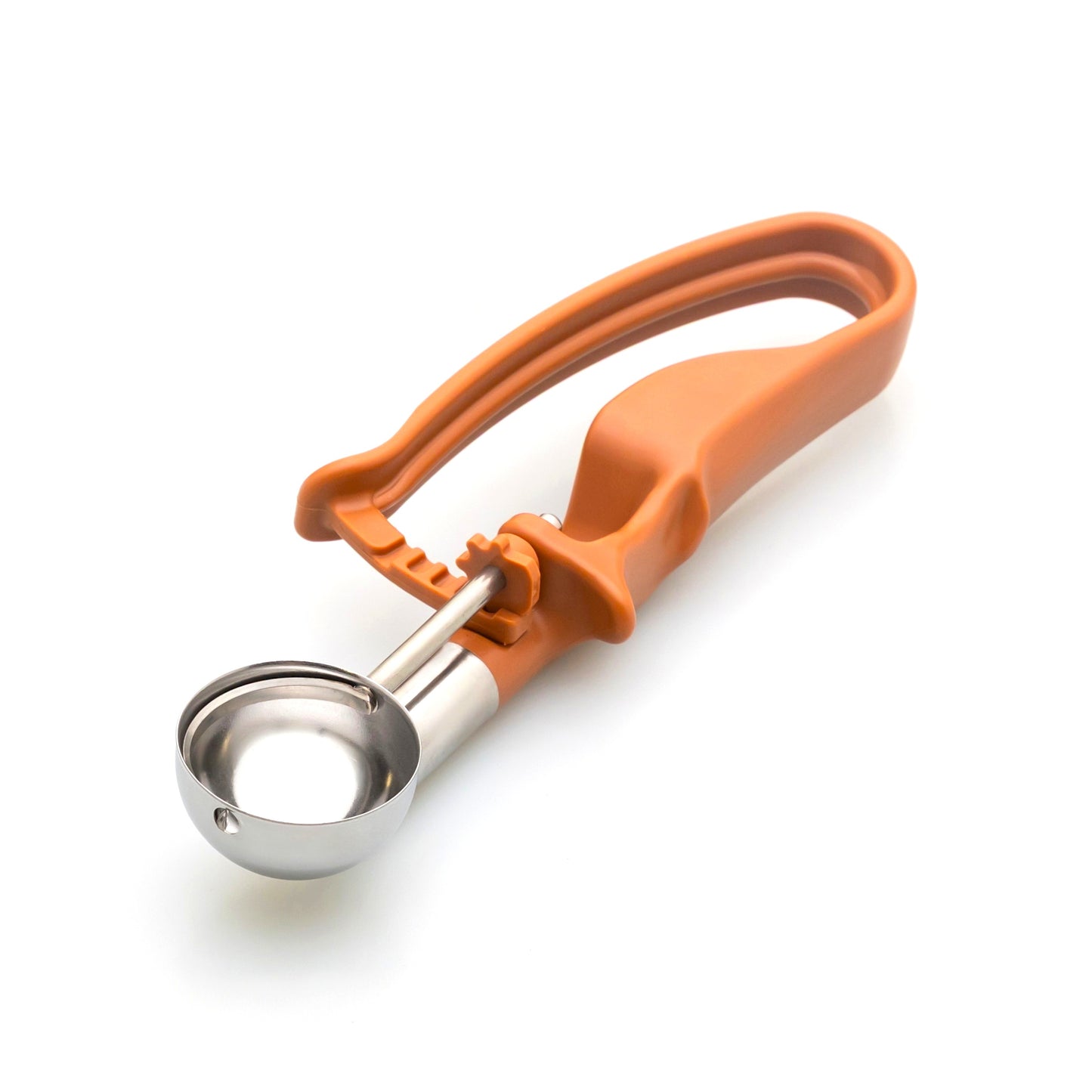 # 50 Brown (Bowl Capacity 0.65 oz.) Commercial Stainless Food Disher Scoop, Falafel Scoop, Portion Control Tool for Sauce, Gravy, Ice Cream, and Cookie Dough