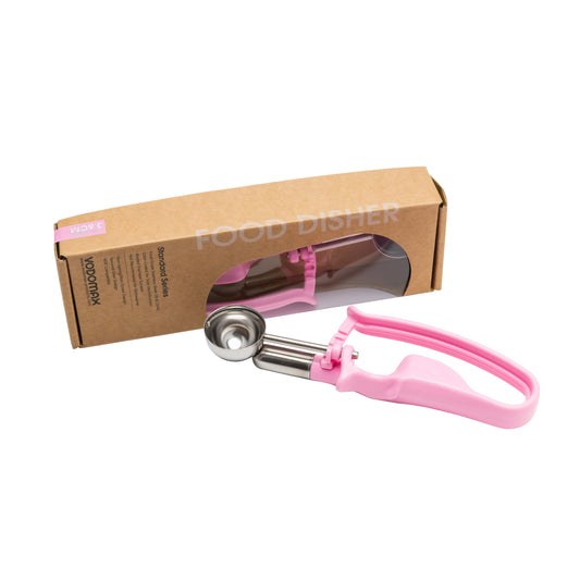 # 60 Pink (Bowl Capacity 0.53 oz.) Commercial Stainless Food Disher Scoop, Falafel Scoop, Portion Control Tool for Fruit Ball, Meat Ball, Cream Cheese, Protein Ball