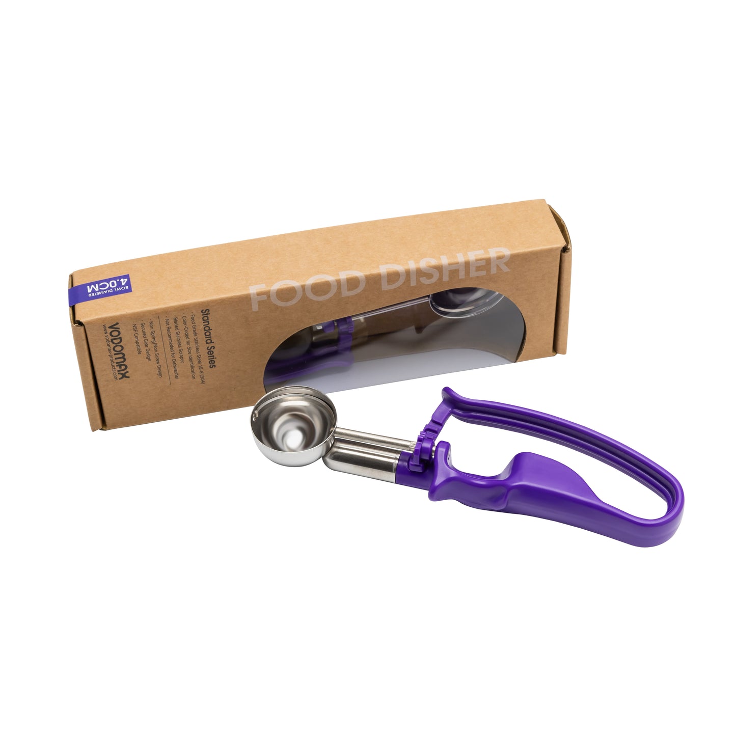 # 40 Orchid (Bowl Capacity 0.71 oz.) Heavy-Duty Stainless Steel Ice Cream Scoop, Portion Control Tool for Sauce, Gravy, Ice Cream, and Cookie Dough