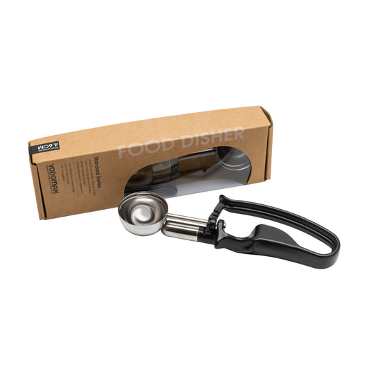 # 30 Black (Bowl Capacity 1.03 oz.) Professional Stainless Gelato Scoop, Ice Cream Digger, Portion Control Tool for Sauce, Gravy, Ice Cream, and Cookie Dough