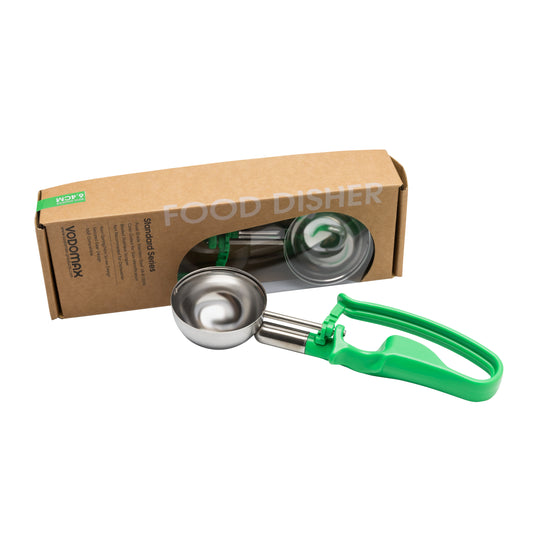 Commercial Stainless Food Disher Scoop, Size 12 Green (Bowl Capacity 2.78 oz.), Portion Control Tool for Mashed Potato, Rice, Baked Beans, Salad, or soufflé