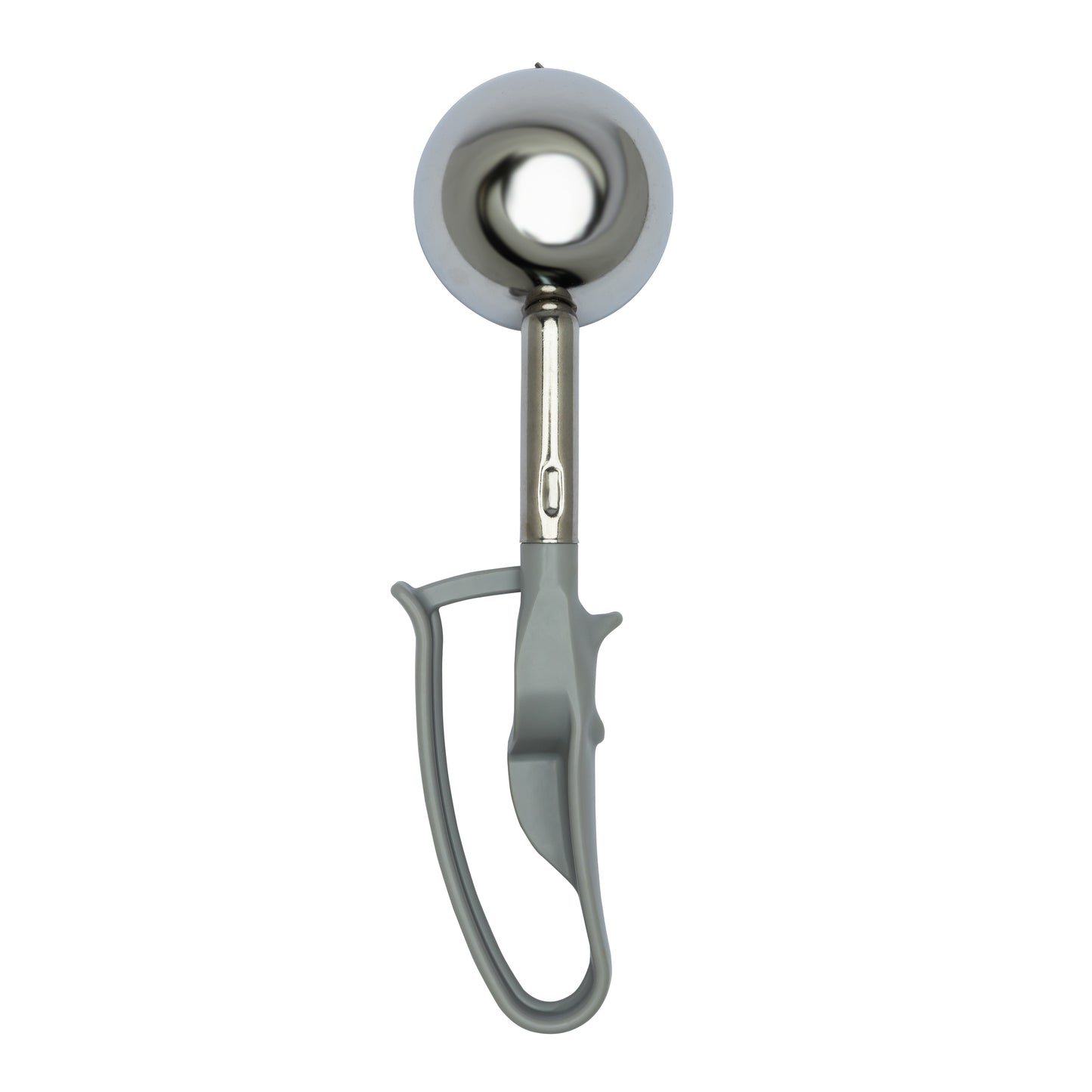EXTENDED Size 08 Grey, Commercial Food Disher Scoop, Heavy-Duty Portioner, Palm-Squeeze Disher, Rice Scoop, Bowl Dia. 2-3/4" (7.1CM), Bowl Capacity 3.64 oz.