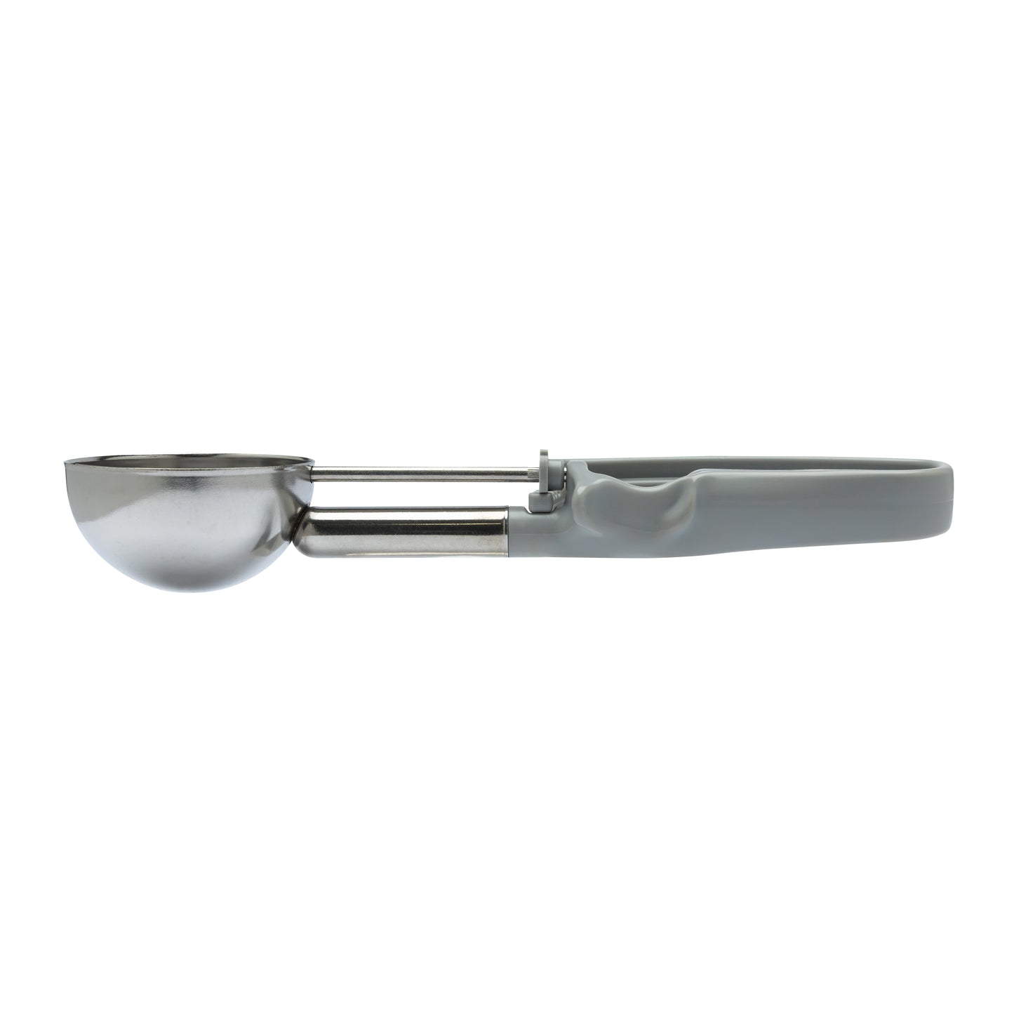 EXTENDED Size 08 Grey, Commercial Food Disher Scoop, Heavy-Duty Portioner, Palm-Squeeze Disher, Rice Scoop, Bowl Dia. 2-3/4" (7.1CM), Bowl Capacity 3.64 oz.