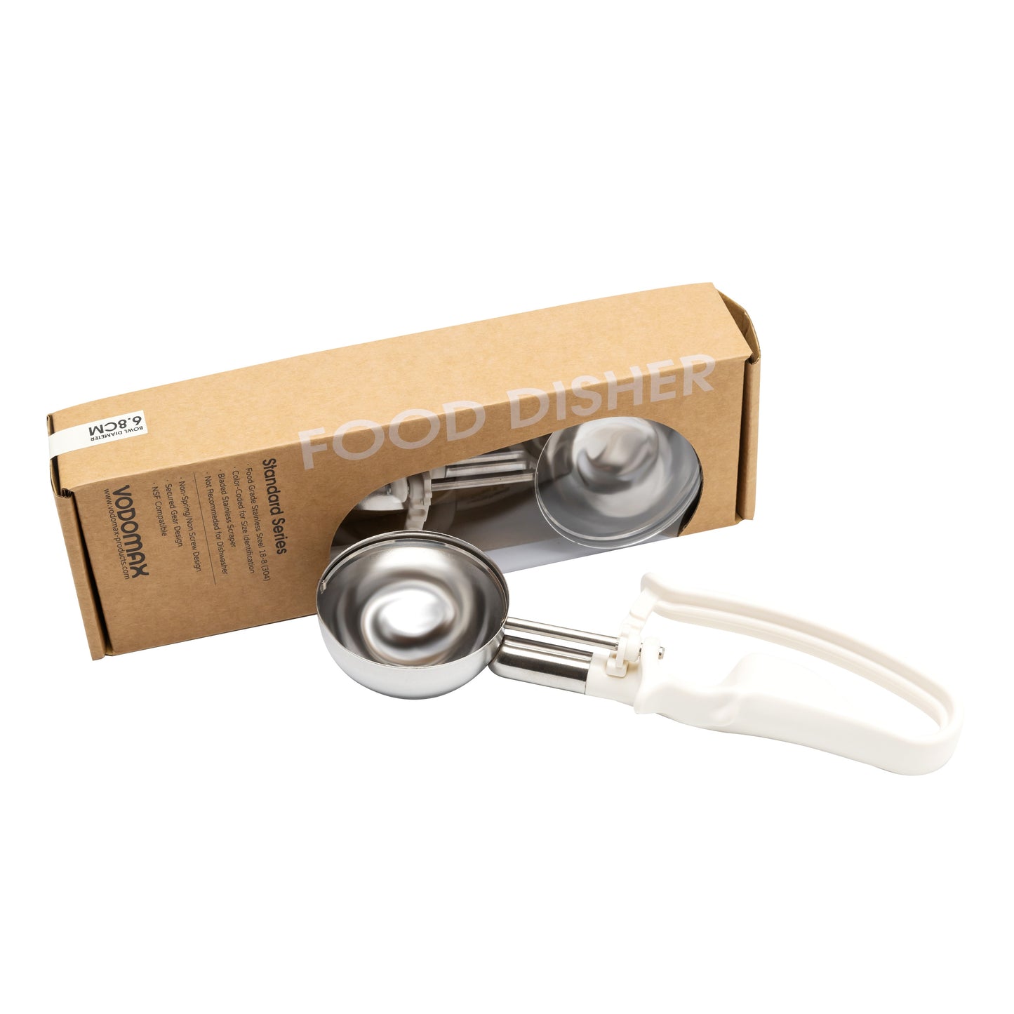 # 10 Ivory (Bowl Capacity 3.19 oz.) Commercial Stainless Food Disher Scoop, Food Scoop, Rice Scoop, Portion Control Tool for Mashed Potato, Rice, Baked Beans, Salad, or soufflé