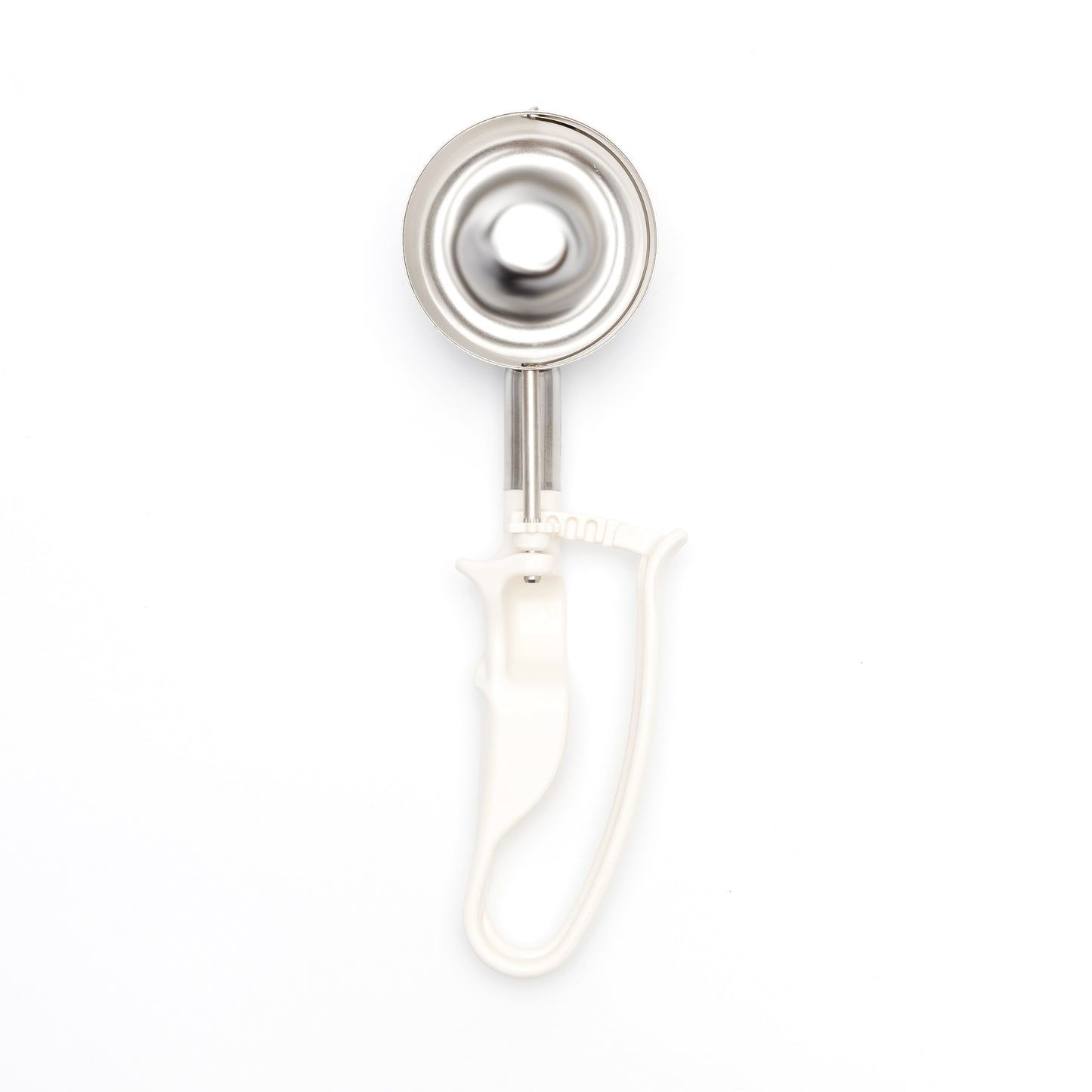 # 10 Ivory (Bowl Capacity 3.19 oz.) Commercial Stainless Food Disher Scoop, Food Scoop, Rice Scoop, Portion Control Tool for Mashed Potato, Rice, Baked Beans, Salad, or soufflé