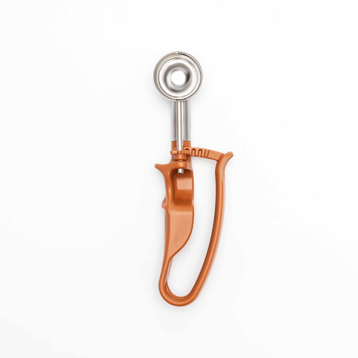 # 50 Brown (Bowl Capacity 0.65 oz.) Commercial Stainless Food Disher Scoop, Falafel Scoop, Portion Control Tool for Sauce, Gravy, Ice Cream, and Cookie Dough