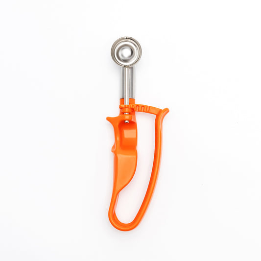 #100 Orange (Bowl Capacity 0.32 oz.) Durable Stainless Food Disher Scoop, Portion Control Tool for Fruit Ball, Meat Ball, Cream Cheese, Protein Ball