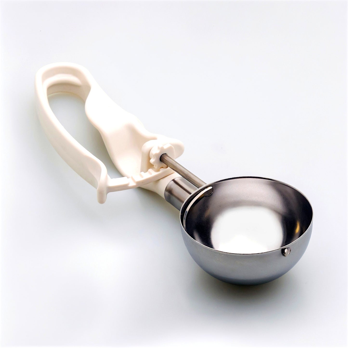 # 10 Ivory (Bowl Capacity 3.19 oz.) Commercial Stainless Food Disher Scoop, Food Scoop, Rice Scoop, Portion Control Tool for Mashed Potato, Rice, Baked Beans, Salad, or soufflé