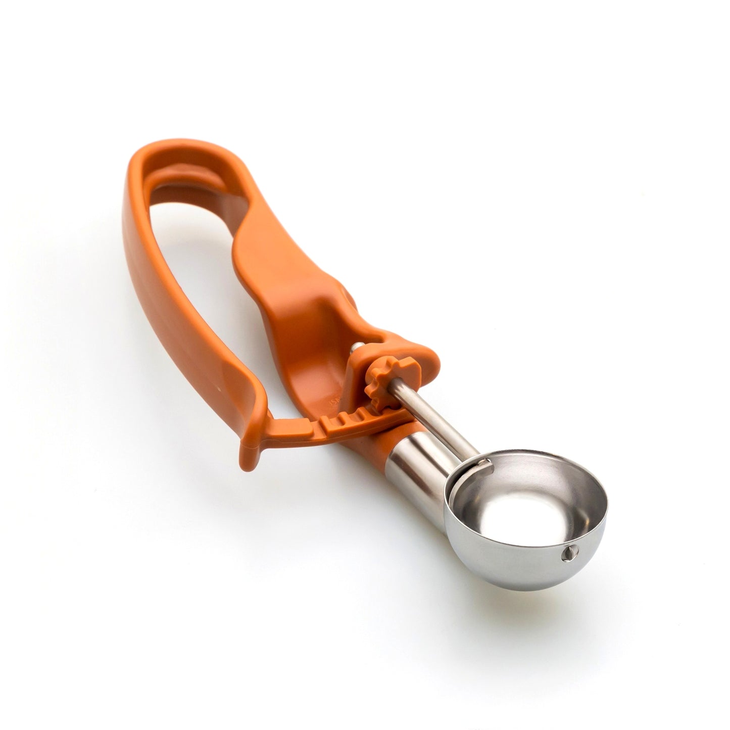 # 50 Brown (Bowl Capacity 0.65 oz.) Commercial Stainless Food Disher Scoop, Falafel Scoop, Portion Control Tool for Sauce, Gravy, Ice Cream, and Cookie Dough