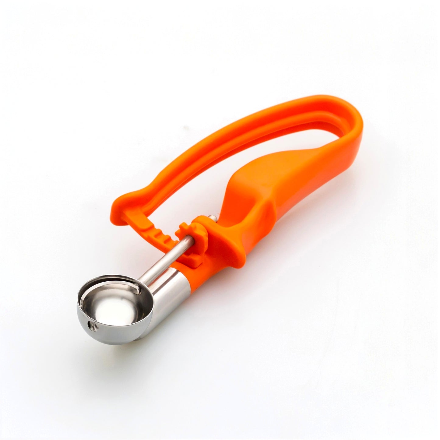 #100 Orange (Bowl Capacity 0.32 oz.) Durable Stainless Food Disher Scoop, Portion Control Tool for Fruit Ball, Meat Ball, Cream Cheese, Protein Ball