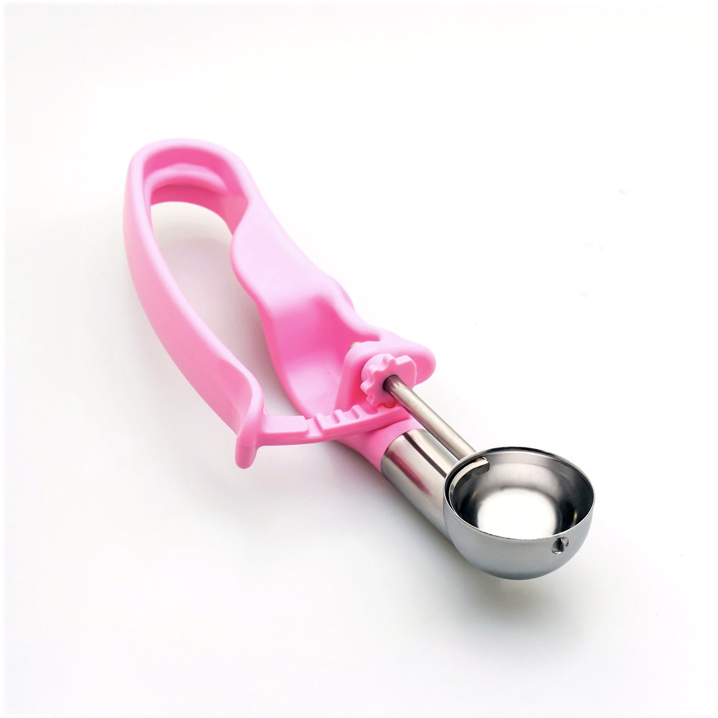 # 60 Pink (Bowl Capacity 0.53 oz.) Commercial Stainless Food Disher Scoop, Falafel Scoop, Portion Control Tool for Fruit Ball, Meat Ball, Cream Cheese, Protein Ball